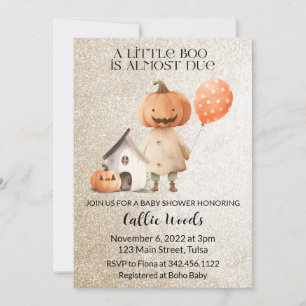 Invitación Baby Shower de la cabeza de calabaza de