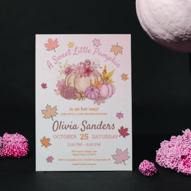 Invitación Baby Shower de la caída de la calabaza pequeña dul (Subido por el creador)