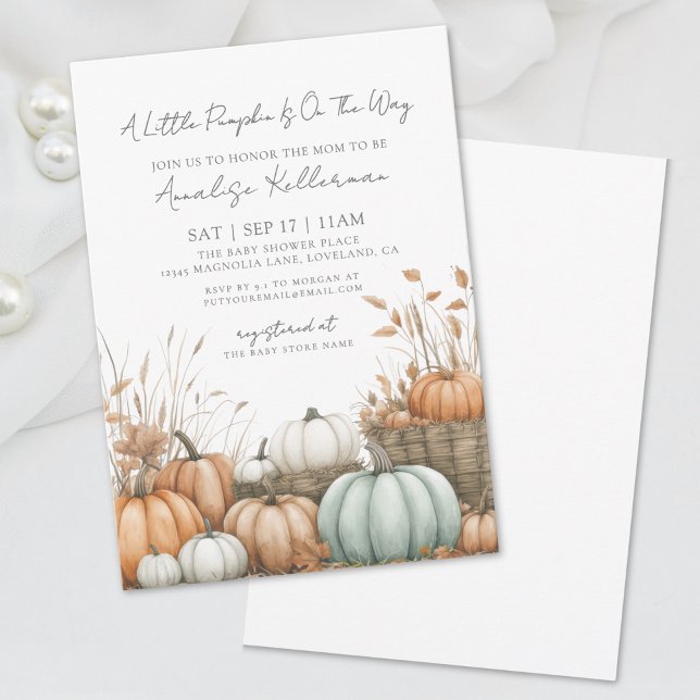 Invitación Baby Shower de la caída del parche de calabaza (Pumpkin Patch Fall Baby Shower Invitation)