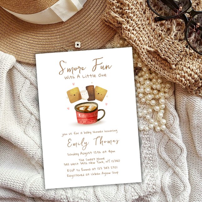 Invitación Baby Shower de la caída divertida del género más n (Gender Neutral S'more Fun Fall Baby Shower Invitation)