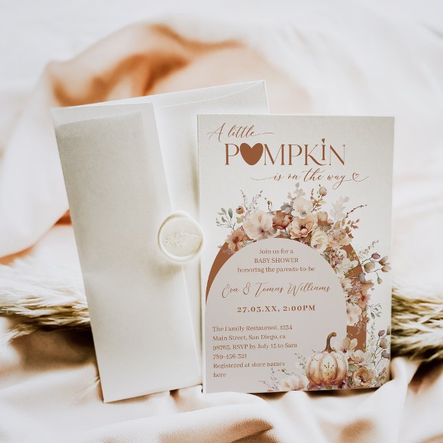 Invitación Baby Shower De La Caída Rústica De La Calabaza Peq (Subido por el creador)