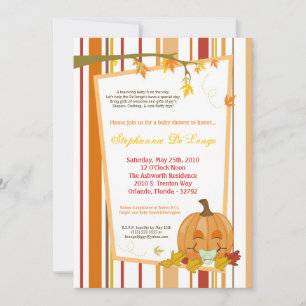 Invitación Baby Shower de la calabaza de otoño de