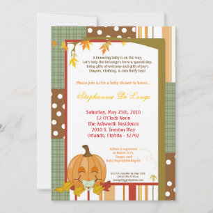 Invitación Baby Shower de la calabaza de otoño de