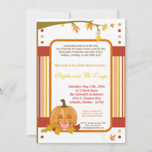 Invitación Baby Shower de la calabaza de otoño de
