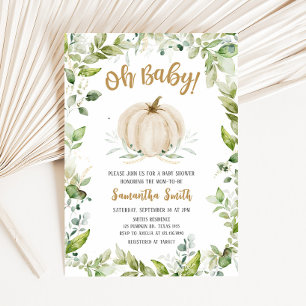 Invitación Baby Shower de la Calabaza de Verdor
