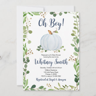 Invitación Baby Shower de la Calabaza de Verdor