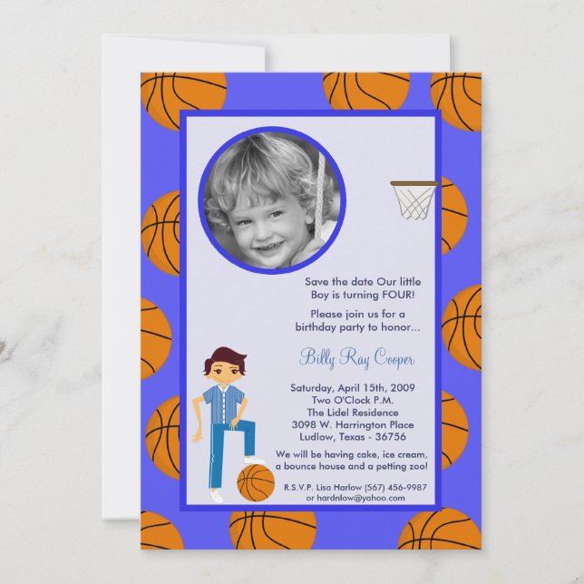 Invitación Baby Shower de la canasta deportiva 5x7 (Anverso)