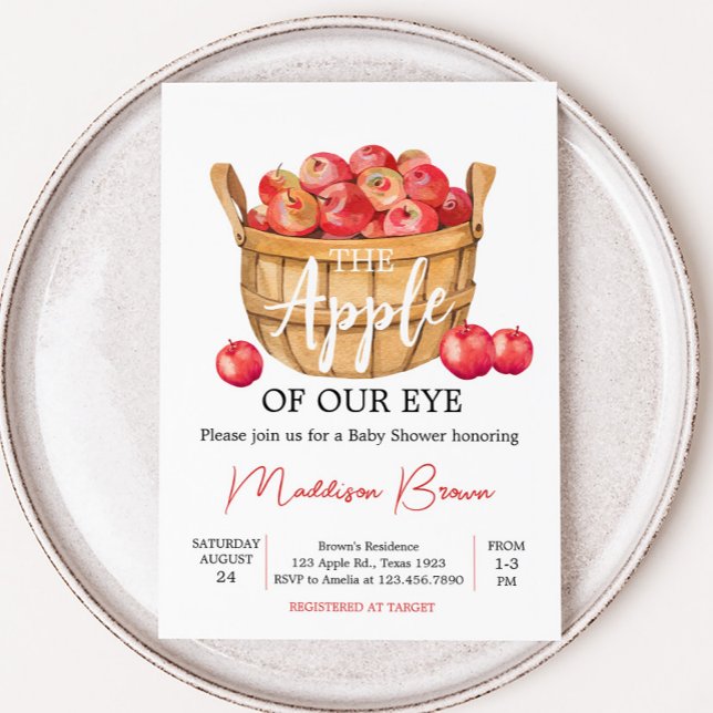 Invitación Baby Shower de la cesta de Apple (Fall Apple Baby Shower Invitation)