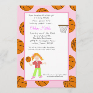 Invitación Baby Shower de la cesta deportiva Chica