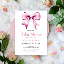 Baby Shower de la cinta rosada Bow