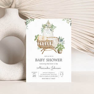 Invitación Baby Shower de la cuna del bebé Boho