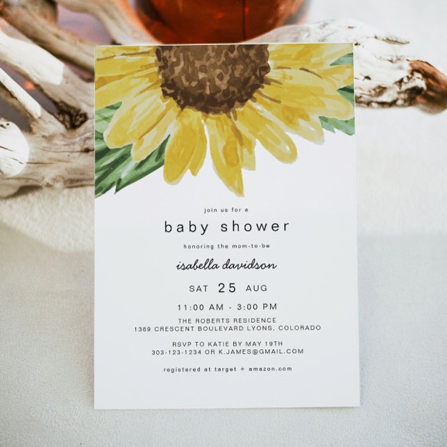 Invitación BABY SHOWER de la EMMA Rustic Sunflower Country (Subido por el creador)