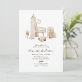Invitación Baby Shower de la enfermería de Boho neutral de gé