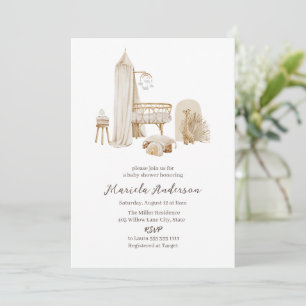 Invitación Baby Shower de la enfermería de Boho neutral de gé