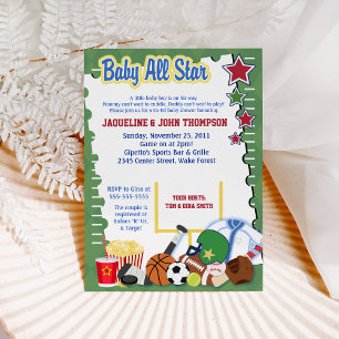 Invitación Baby Shower DE LA ESTRELLA DE FÚTBOL DE