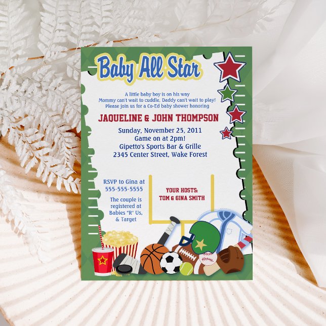 Invitación Baby Shower DE LA ESTRELLA DE FÚTBOL DE (Subido por el creador)