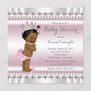 Invitación Baby Shower de la etnia Pearl de Estados Unidos Af