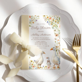 Invitación Baby Shower de la familia Rustic Goose