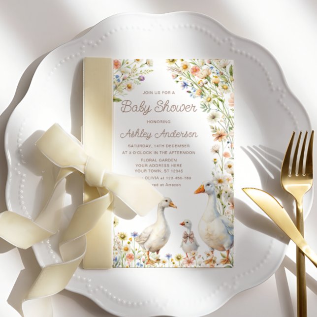 Invitación Baby Shower de la familia Rustic Goose (Subido por el creador)