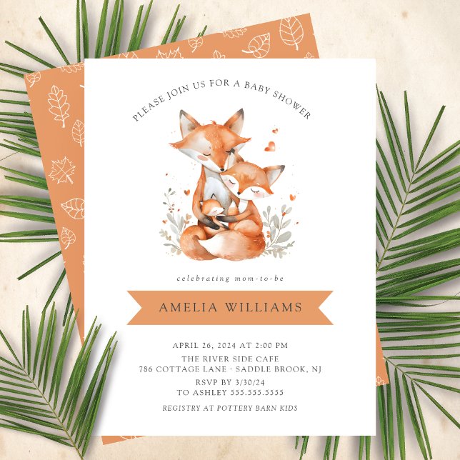 Invitación Baby Shower de la familia Whimsical Fox (Subido por el creador)