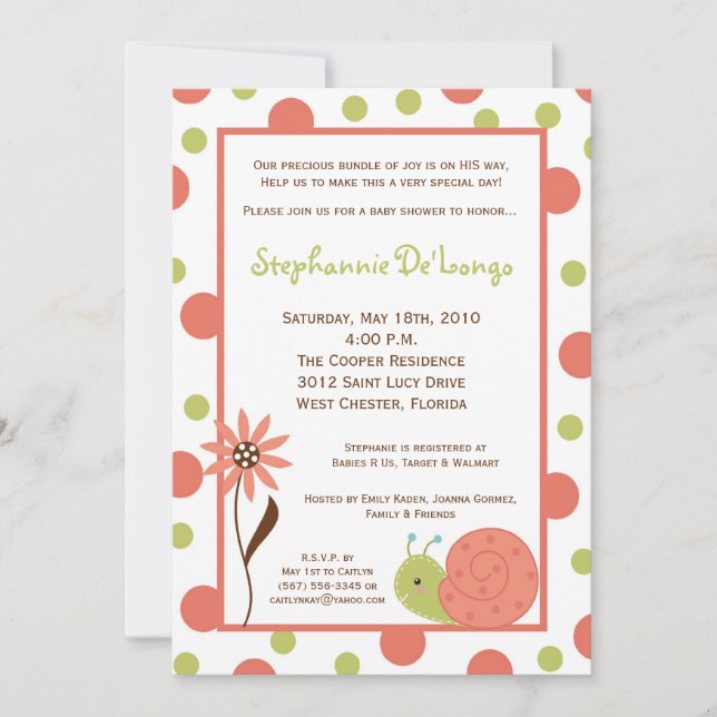 Invitación Baby Shower de la flor de buey de prima (Anverso)