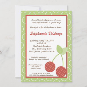 Invitación Baby Shower de la fruta de cerezo roja