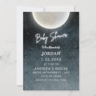 Invitación Baby Shower de la galaxia lunar