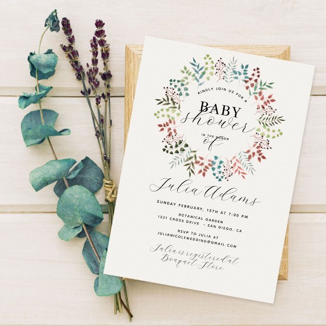 Invitación Baby Shower de la hoja de la hojarasca del eucalip (Subido por el creador)