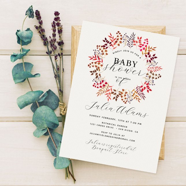 Invitación Baby Shower de la hoja de la hojarasca del eucalip (Subido por el creador)