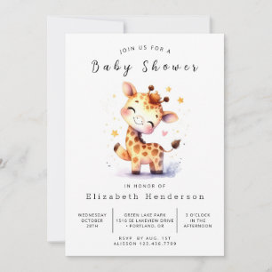 Invitación Baby Shower de la jirafa bohemia en línea