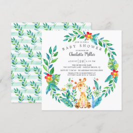 Invitación Baby Shower de la jirafa de la jungla