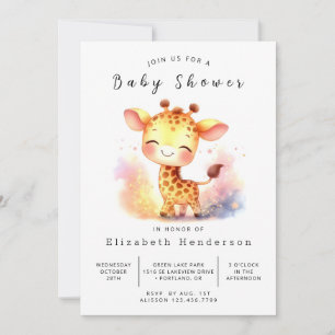 Invitación Baby Shower de la jirafa imprimible