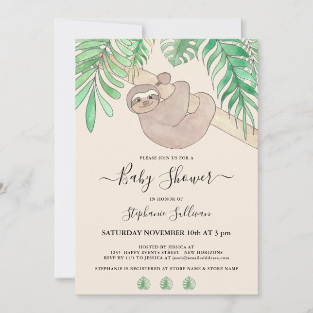 Invitación Baby Shower de la jungla de eslogan cúpula (Anverso)