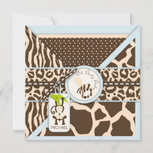 Invitación Baby Shower de la Junta Safari del Pacífico Mono