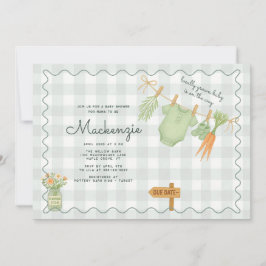 Invitación Baby Shower de la línea de mercado de los agricult