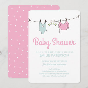 Invitación Baby Shower de la línea de ropa