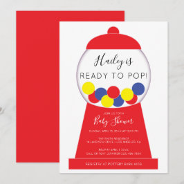 Invitación Baby Shower de la máquina moderna de gombal neutra