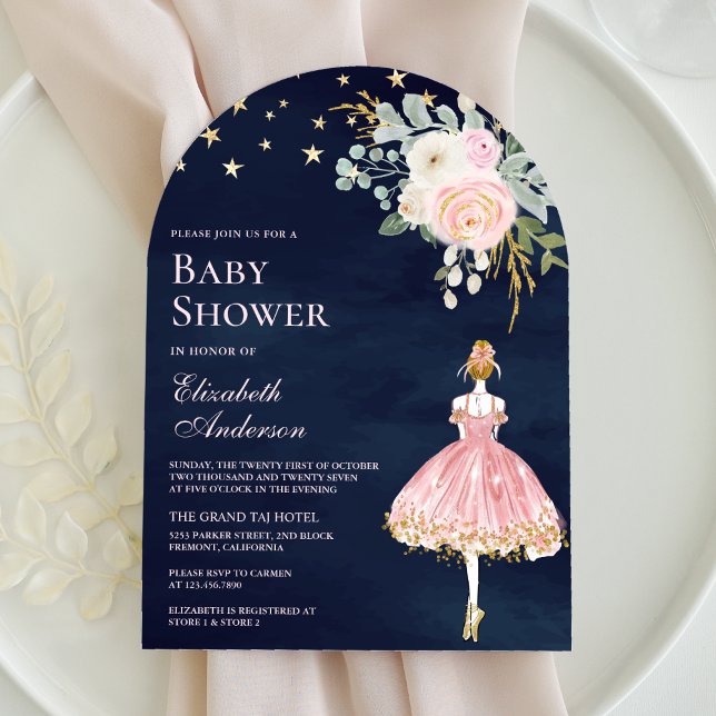 Invitación Baby Shower de la Marina Arch de Ballerina Floral  (Subido por el creador)