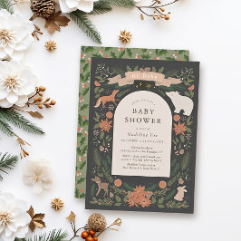 Invitación Baby Shower de la Marina de Animales Woodland de I