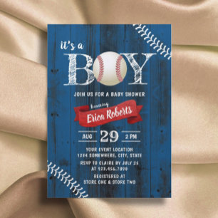 Invitación Baby Shower de la Marina Rusa Deportiva de Béisbol