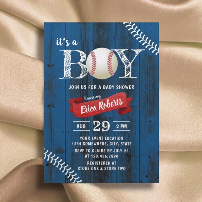 Invitación Baby Shower de la Marina Rusa Deportiva de Béisbol (Subido por el creador)