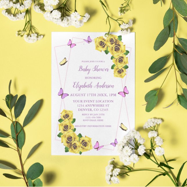 Invitación Baby Shower de la mariposa pequeña (Subido por el creador)