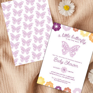 Invitación Baby Shower de la mariposa pequeña