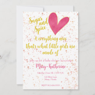 Invitación Baby Shower de la niña de azúcar y especias