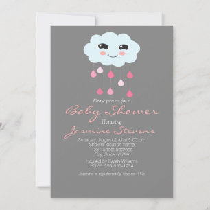 Invitación Baby Shower de la nube de lluvia