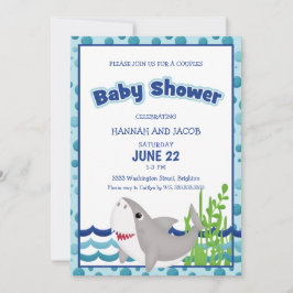 Invitación Baby Shower de la pareja azul de un chico de tibur