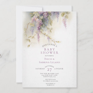 Invitación Baby Shower de la pareja de acuarela floral de Wis