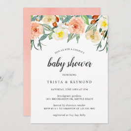 Invitación Baby Shower de la pareja de Chicas Florales de col