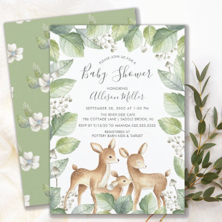 Invitación Baby Shower de la pareja de venados dul