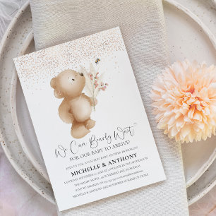 Invitación Baby Shower de la Pareja Oso y Abeja
